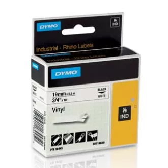 Oryginalna taśma Dymo do drukarek etykiet, Dymo, 18445, S0718620, czarny nadruk/biały podkład, 5,5 m, 19 mm, RHINO vinyl profi D1
