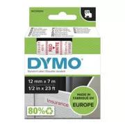 Oryginalna taśma do drukarek etykiet Dymo, Dymo, 45015, S0720550, czerwony nadruk/biały podkład, 7m, 12mm, D1