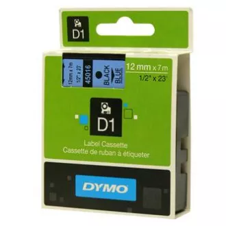 Dymo oryginalna taśma do drukarek etykiet, Dymo, 45016, S0720560, czarny nadruk/niebieski podkład, 7m, 12mm, D1