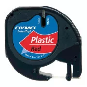 Oryginalna taśma Dymo do drukarek etykiet, Dymo, 91203, S0721630, czarny nadruk/czerwony podkład, 4 m, 12 mm, taśma plastikowa LetraTag