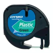 Oryginalna taśma Dymo do drukarek etykiet, Dymo, 91204, S0721640, czarny nadruk/zielony podkład, 4 m, 12 mm, taśma plastikowa LetraTag