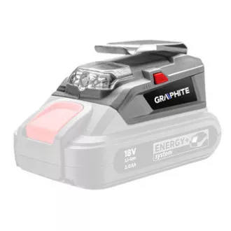Ładowarka USB i latarka, 18 V, Energy , grafitowa