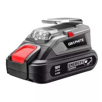 Ładowarka USB i latarka, 18 V, Energy , grafitowa