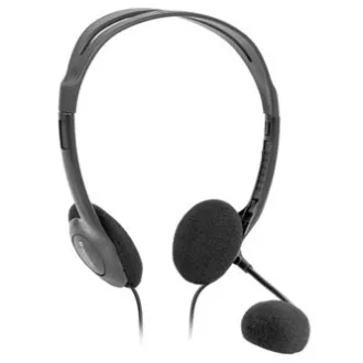 Słuchawki Defender Aura HN-102 z mikrofonem, przewodowe, czarne, otwarte, 2x jack 3,5 mm