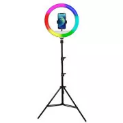 Powerton LIFE RING LIGHT, okrągła lampa 13", regulacja barwy i natężenia światła, uchwyt na telefon i statyw, NA SPRZEDAŻ