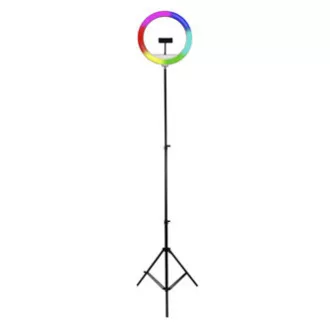 Powerton LIFE RING LIGHT, okrągła lampa 13", regulacja barwy i natężenia światła, uchwyt na telefon i statyw, NA SPRZEDAŻ