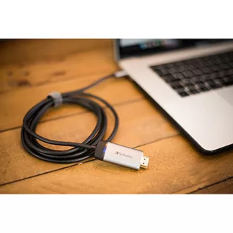 Koncentrator USB (3.1) 1-portowy, 49144, szary, długość kabla 1,5 m, Verbatim, adapter USB C do HDMI