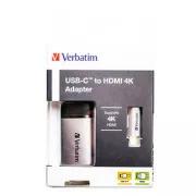 Koncentrator USB (3.1) 1-portowy, 49143, szary, długość kabla 10 cm, Verbatim, 1x HDMI