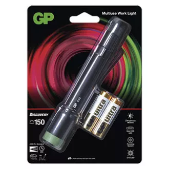 Latarka LED, 2xAA, metalowa, czarna, 150lm, C33