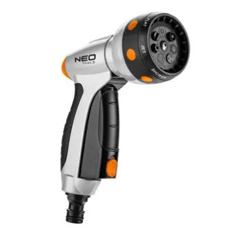 Pistolet natryskowy NEO TOOLS 7 funkcji, CLICK ON/OFF, pomarańczowy/czarny, 15-706